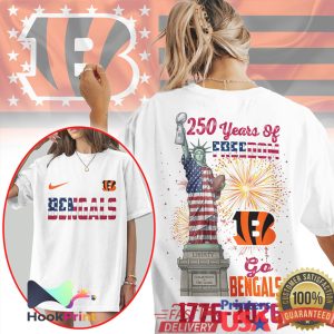 Cincinnati Bengals 250 Years Of Freedom Statue Of Liberty Independence Day NFL T Shirt