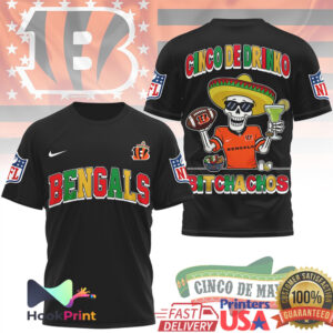 Cincinnati Bengals Cinco De Mayo Drinking Skeleton 2026 Vintage Style Men Women Fans T Shirt