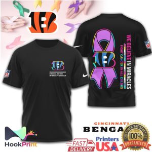 Cincinnati Bengals Crucial Catch Support Cancer Awareness All Colors T Shirt