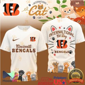 Cincinnati Bengals International Cat Day Retro Paw Print Style Personalized Gift For Men Women T Shirt Cincinnati Bengals International Cat Day Retro Paw Print Style Personalized Gift For Men Women T Shirt