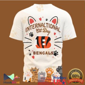Cincinnati Bengals International Cat Day Retro Paw Print Style Personalized Gift For Men Women T Shirt