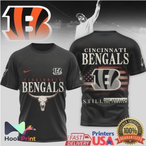 Cincinnati Bengals Longhorn Skull American Flag “Still The Problem” T Shirt