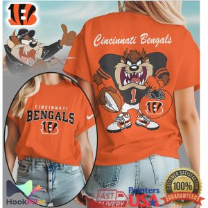 Cincinnati Bengals Looney Tunes Taz Football Graphic T Shirt Cincinnati Bengals Looney Tunes Taz Football Graphic T Shirt