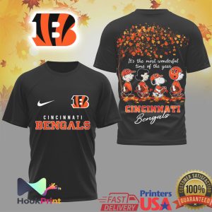 Cincinnati Bengals Peanuts Snoopy It’s The Most Wonderful Time Of The Year Fall T Shirt Cincinnati Bengals Peanuts Snoopy It’s The Most Wonderful Time Of The Year Fall T Shirt