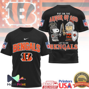 Cincinnati Bengals Peanuts Snoopy Put On The Armor Of God 2026 Vintage Fans T Shirt Cincinnati Bengals Peanuts Snoopy Put On The Armor Of God 2026 Vintage Fans T Shirt