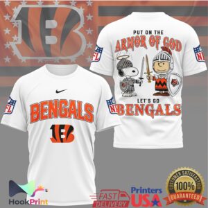 Cincinnati Bengals Peanuts Snoopy Put On The Armor Of God 2026 Vintage Fans T Shirt