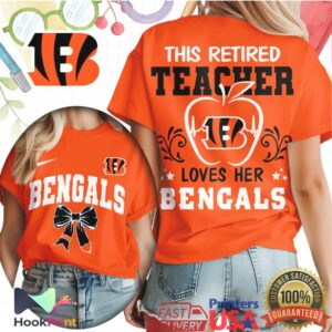 Cincinnati Bengals This Retired Teacher Loves Her Bengals NFL Fan WoT Shirt