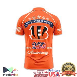 Cincinnati Bengals USA 250th Anniversary 1776 2026 Patriotic Polo Shirt Cincinnati Bengals USA 250th Anniversary 1776 2026 Patriotic Polo Shirt