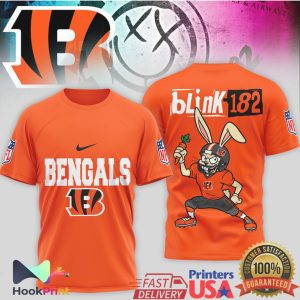 Cincinnati Bengals x Blink 182 Bunny Mashup NFL Graphic T Shirt Cincinnati Bengals x Blink 182 Bunny Mashup NFL Graphic T Shirt