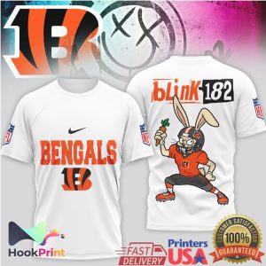 Cincinnati Bengals x Blink 182 Bunny Mashup NFL Graphic T Shirt