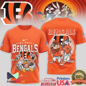 Cincinnati Bengals x Looney Tunes Mashup Retro Cartoon Football T Shirt