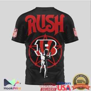 Cincinnati Bengals x Rush Rock Band Starman Mashup Black T Shirt Cincinnati Bengals x Rush Rock Band Starman Mashup Black T Shirt