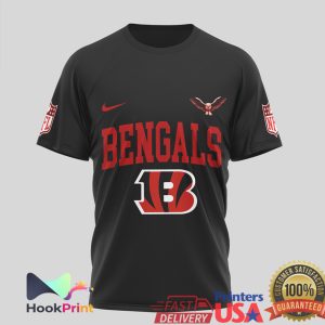 Cincinnati Bengals x Rush Rock Band Starman Mashup Black T Shirt