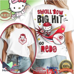 Cincinnati Reds Hello Kitty “Small Bow Big Hit” Women's T Shirt