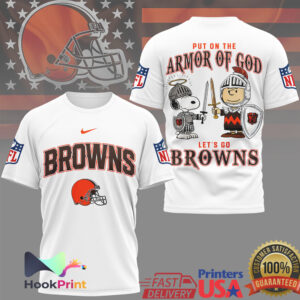 Cleveland Browns Armor of God Peanuts Charlie Brown Snoopy T Shirt