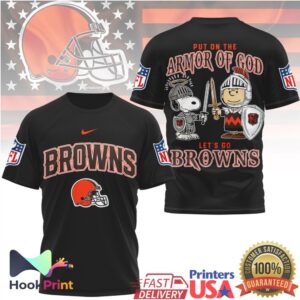 Cleveland Browns Armor of God Peanuts Charlie Brown Snoopy T Shirt
