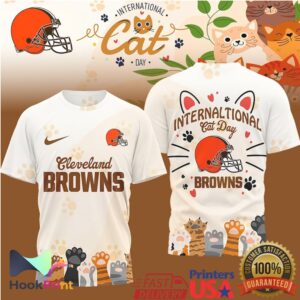Cleveland Browns International Cat Day Vintage Paw Print Style Personalized Gift For Men Women T Shirt Cleveland Browns International Cat Day Vintage Paw Print Style Personalized Gift For Men Women T Shirt