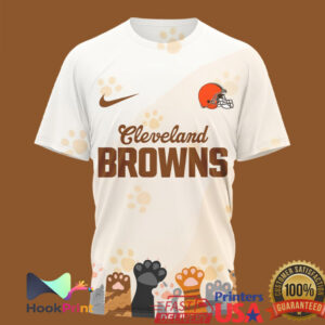 Cleveland Browns International Cat Day Vintage Paw Print Style Personalized Gift For Men Women T Shirt