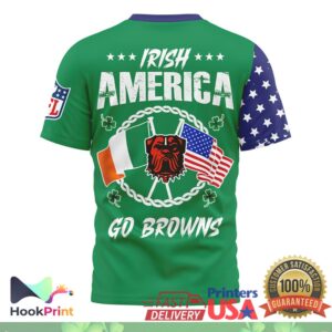Cleveland Browns Irish America St. Patrick's Day 2026 Vintage Fan Apparel T Shirt
