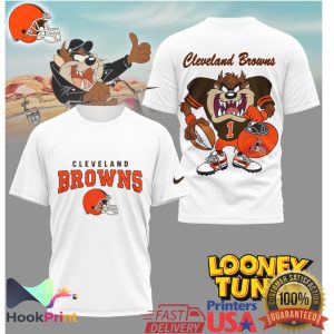 Cleveland Browns Looney Tunes Taz Football Graphic T Shirt