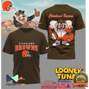 Cleveland Browns Looney Tunes Taz Football Graphic T Shirt