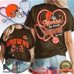 Cleveland Browns Nurse By Heart Browns By Soul 2026 Football T Shirt