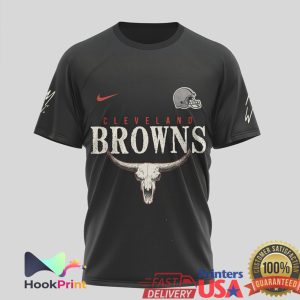 Cleveland Browns Still The Problem Steer Skull American Flag T Shirt