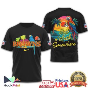 Cleveland Browns Tropical Sunset Parrot It’s 5 O’Clock Somewhere Shirt Cleveland Browns Tropical Sunset Parrot It’s 5 O’Clock Somewhere Shirt