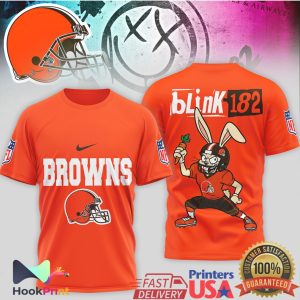 Cleveland Browns x Blink 182 Bunny Mashup NFL Graphic T Shirt Cleveland Browns x Blink 182 Bunny Mashup NFL Graphic T Shirt