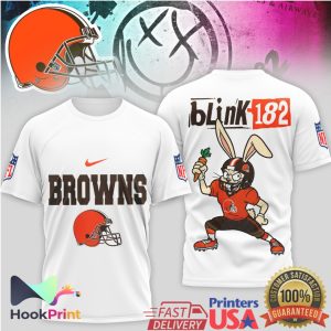 Cleveland Browns x Blink 182 Bunny Mashup NFL Graphic T Shirt