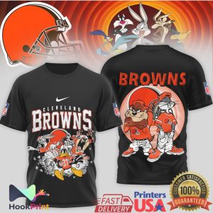Cleveland Browns x Looney Tunes Mashup Retro Cartoon Football T Shirt Cleveland Browns x Looney Tunes Mashup Retro Cartoon Football T Shirt