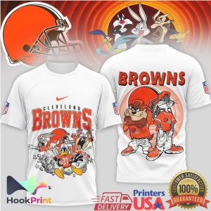 Cleveland Browns x Looney Tunes Mashup Retro Cartoon Football T Shirt