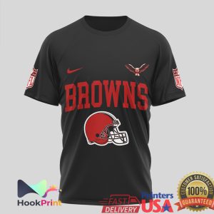 Cleveland Browns x Rush Rock Band Starman Mashup Black T Shirt
