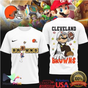 Cleveland Browns x Super Mario Bros Video Game Mashup T Shirt