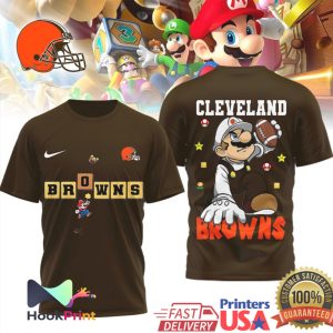 Cleveland Browns x Super Mario Bros Video Game Mashup T Shirt