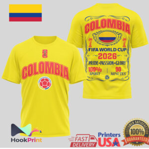 Colombia FIFA rld Cup 2026 Pride Passion Glory Soccer Sports T Shirt Colombia FIFA rld Cup 2026 Pride Passion Glory Soccer Sports T Shirt