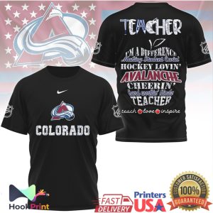Colorado Avalanche Hockey Loving Teacher Difference Maker T Shirt