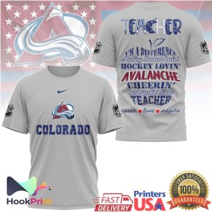 Colorado Avalanche Hockey Loving Teacher Difference Maker T Shirt
