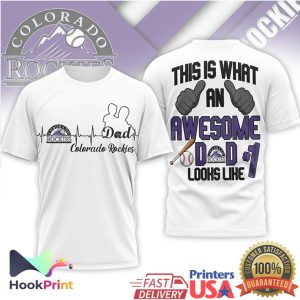Colorado Rockies Awesome Dad #1 Baseball Fan Graphic T Shirt