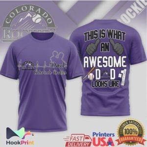 Colorado Rockies Awesome Dad #1 Baseball Fan Graphic T Shirt
