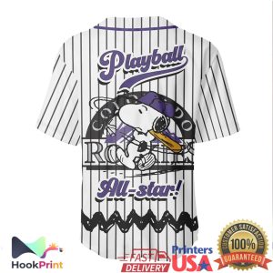 Colorado Rockies Peanuts Snoopy Gang Playball All Star Baseball Jersey Colorado Rockies Peanuts Snoopy Gang Playball All Star Baseball Jersey