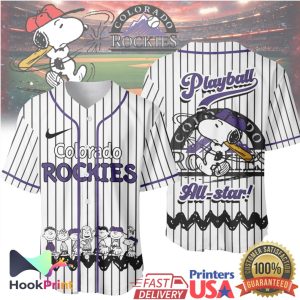 Colorado Rockies Peanuts Snoopy Gang Playball All Star Baseball Jersey