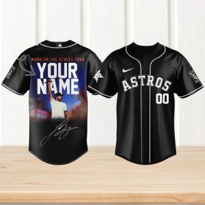 Custom Luke Bryan Word On The Street Tour Houston Astros Black Jersey