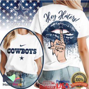 Dallas Cowboys Hey Haters Shut The F Up Lips Graphic T Shirt