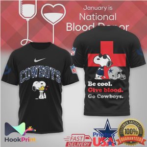 Dallas Cowboys & LA Chargers Snoopy National Blood Donor Month T Shirt