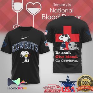 Dallas Cowboys & LA Chargers Snoopy National Blood Donor Month T Shirt