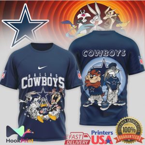 Dallas Cowboys Looney Tunes Characters Graphic Print Football Fan T Shirt Dallas Cowboys Looney Tunes Characters Graphic Print Football Fan T Shirt