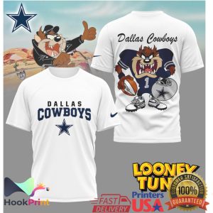 Dallas Cowboys Looney Tunes Taz Tasmanian Devil NFL Fan Graphic T Shirt