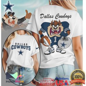 Dallas Cowboys Looney Tunes Taz Tasmanian Devil NFL Fan Graphic T Shirt