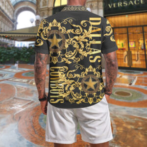 Dallas Cowboys Luxury Gold Floral Baroque Print Summer Fashion For T Shirt